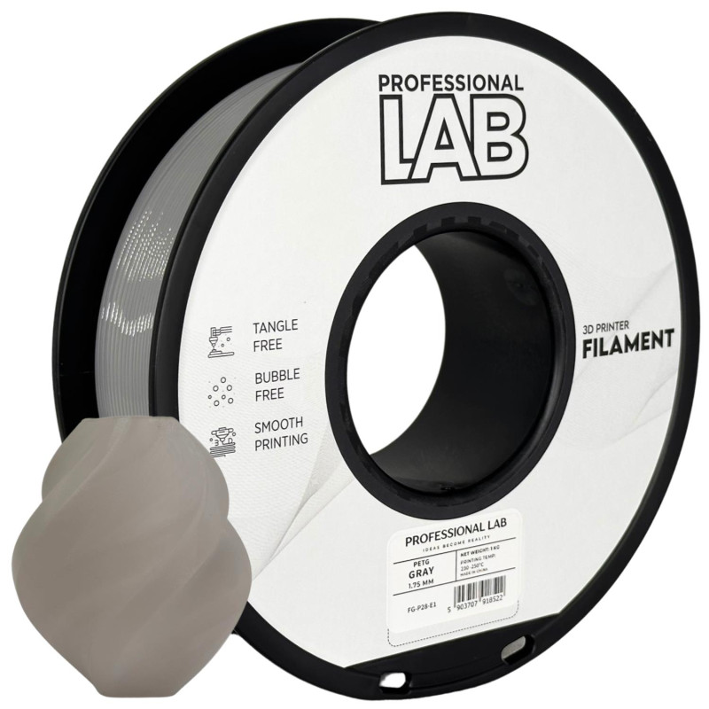 PETG filament gray Prof. Lab, 1,75mm, 1KG